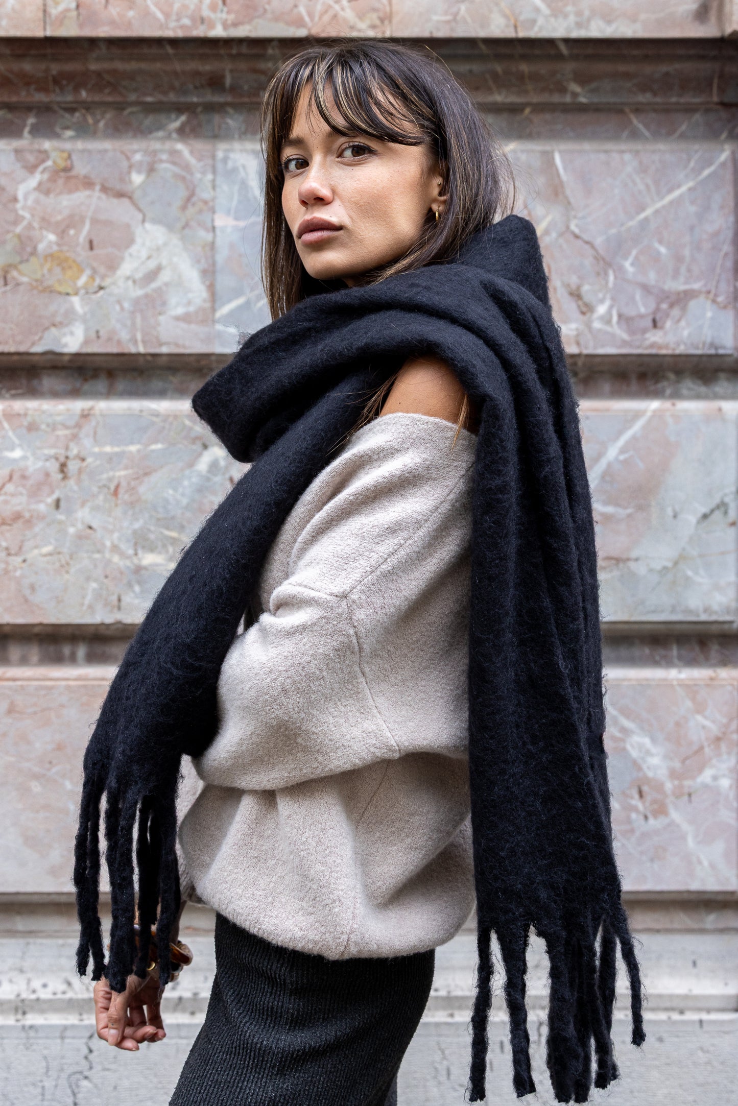 Echarpe Daisy - Noir